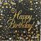 Sparkling Fizz Black Gold Napkin 33cm HBirthday